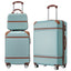Hardshell Luggage Sets 3 Pieces 20"+24" Luggages and Cosmetic Case Spinner Suitcase with TSA Lock Lightweight,Green - Korvel