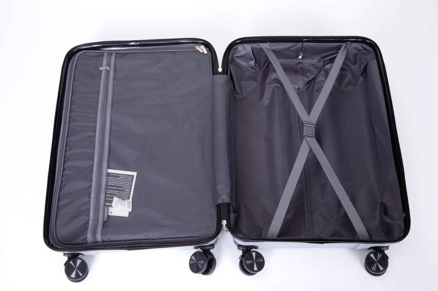 Hardshell Suitcase Spinner Wheels PP Luggage Sets Lightweight Suitcase with TSA Lock,3-Piece Set (20/24/28) ,Silver - Korvel