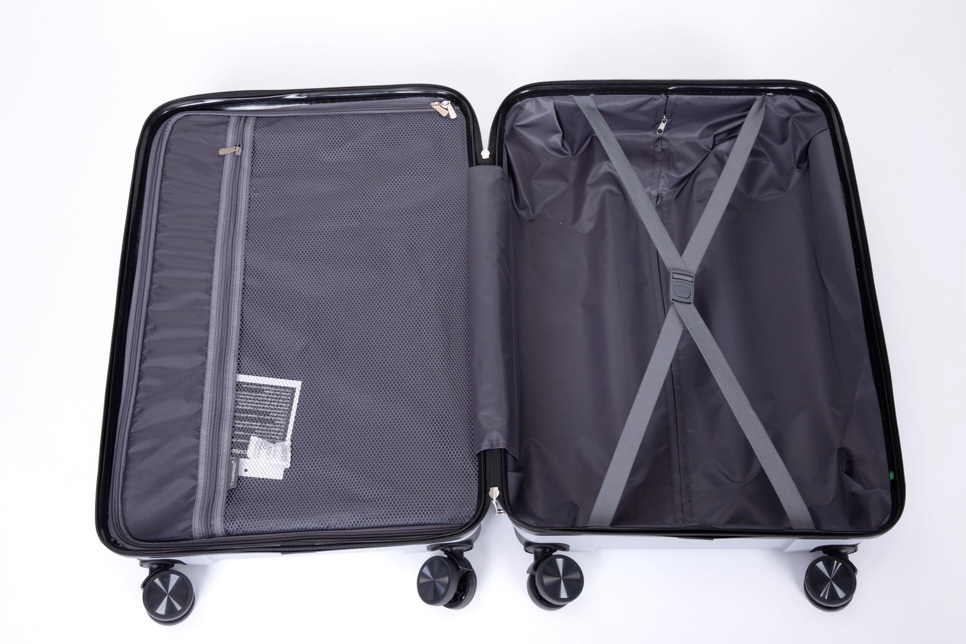 Hardshell Suitcase Spinner Wheels PP Luggage Sets Lightweight Suitcase with TSA Lock,3-Piece Set (20/24/28) ,Silver - Korvel