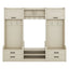 Four in one detachable hall tree with drawers and cabinets, 7 hooks, multifunctional corridor hangers, antique beige shoe stools - Korvel