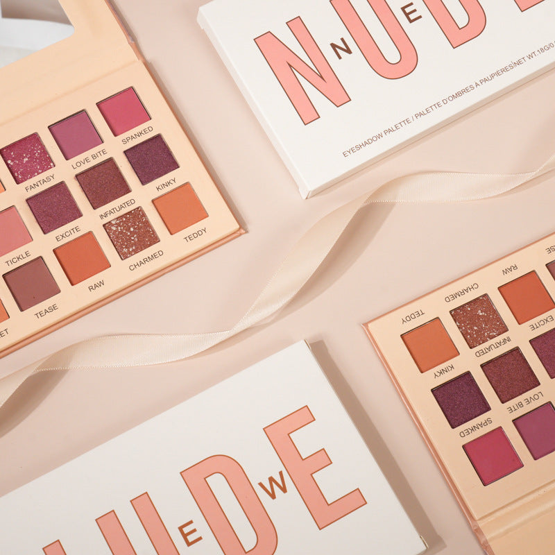 Paleta de Sombra de Ojos Mate Perla Desierto Rosa de 18 Colores