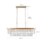 Chandeliers,Rectangular Crystal Chandelier Adjustable,E12 Modern Industrial Crystal Lights (Bulb Not Included) - Korvel