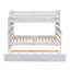 Wood Twin over Full Bunk Bed with Twin Size Trundle  White - Korvel