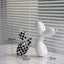 New black and white plaid balloon dog ornaments creative TV cabinet wine cabinet living room porch resin crafts - Korvel