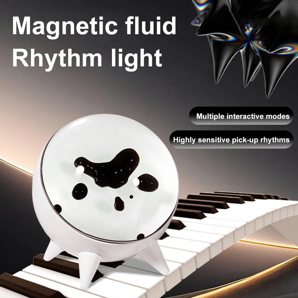 Ferrofluid Music Rhythm Lamp Sound Sensitive Dancing Magnet Liquid Toy Ferrofluid Visual Display Lamp Desktop Speakers Companion - Korvel