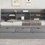 Twin Size Wooden Captain Bed with Built-in Bookshelves,Three Storage Drawers and Trundle Light Grey - Korvel