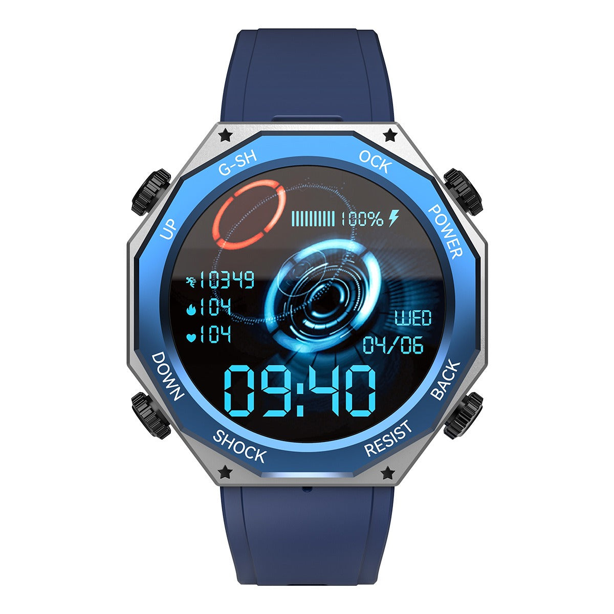Montre intelligente sportive robuste M1 - Compagnon extérieur étanche de 1,45"