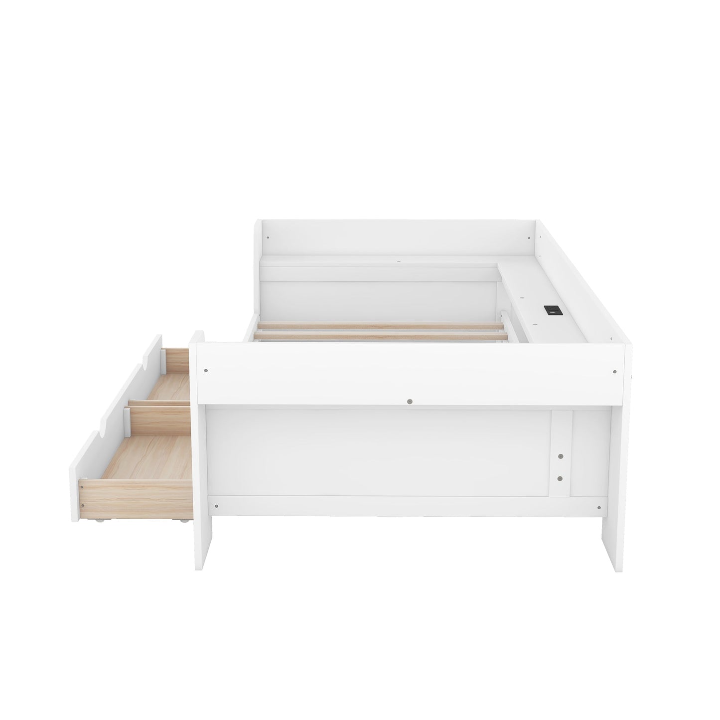 Upholstered Daybed with Trundle, Wood Slat Support,Upholstered Frame Sofa Bed Twin Blue - Korvel