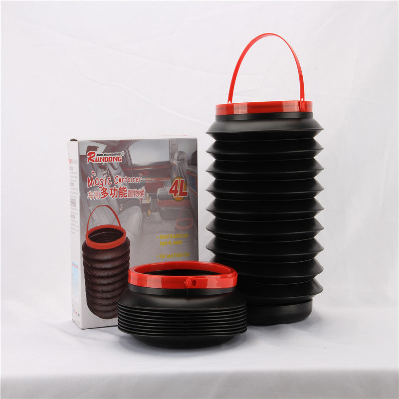Car Trash Bin Can Car Storage Bin Portable Outdoor Fishing Bucket Multifunctional Retractable Folding Water Bucket - Korvel