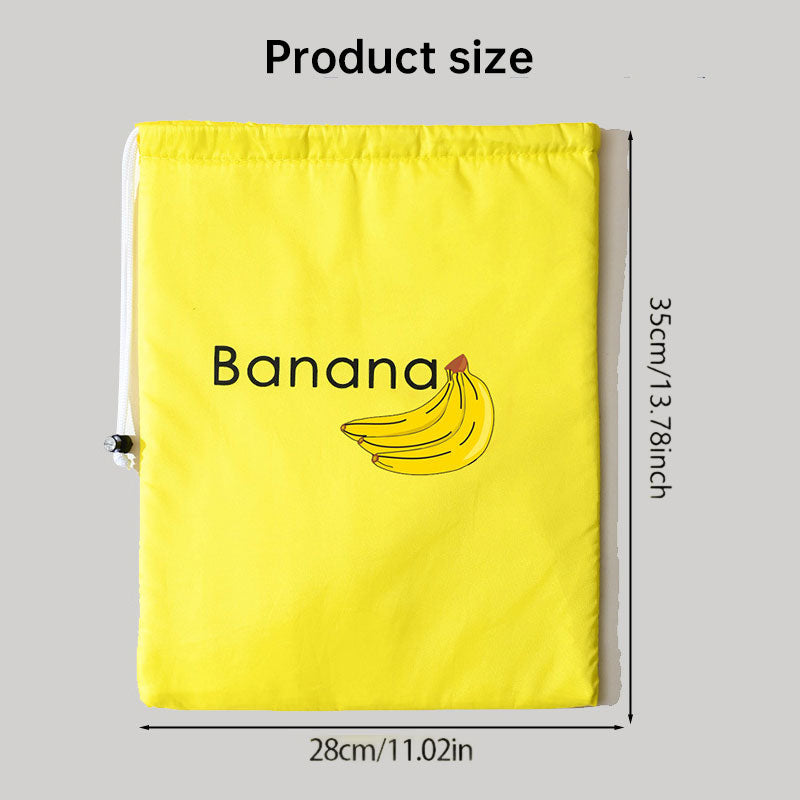 Insulated bag for keeping fresh: reusable storage organizer for bananas, lettuce and vegetables (drawstring closure) - Korvel