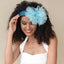 Solid color sequin flower wide edge girl style mesh headband - Korvel