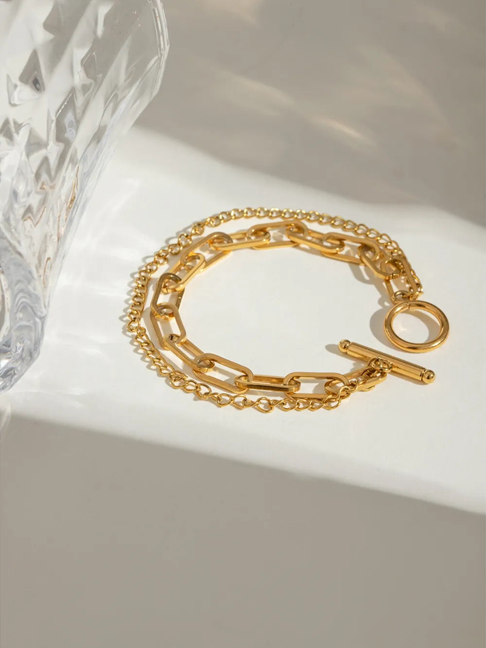 18K Gold-Plated Stainless Steel Chain Bracelet - Korvel