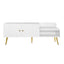 Banc de rangement pour chaussures blanc moderne avec rangement caché