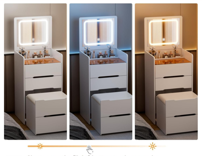 3-in-1 Compact Makeup Vanity Desk with Mirror