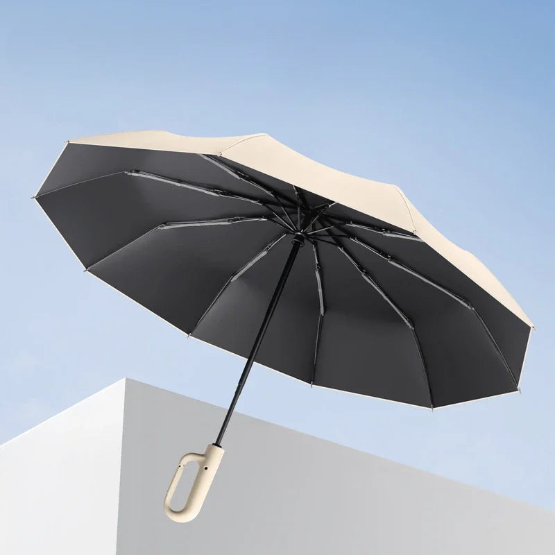 Men's and Women's Sunshade Umbrella Automatic Ring Umbrella Rain and Sun Protection UV Folding - Korvel