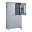 Bathroom floor storage cabinet, bathroom storage cabinet, 4-door independent cabinet, adjustable shelf, adaptive shelf, gray - Korvel