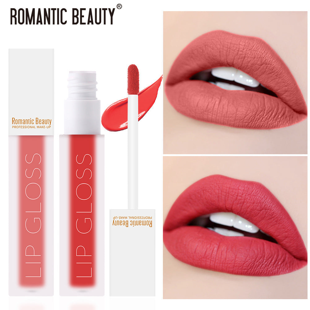 Romantic Beauty Velvet Matte Lip Glaze Non-Stick Lip Gloss - Korvel