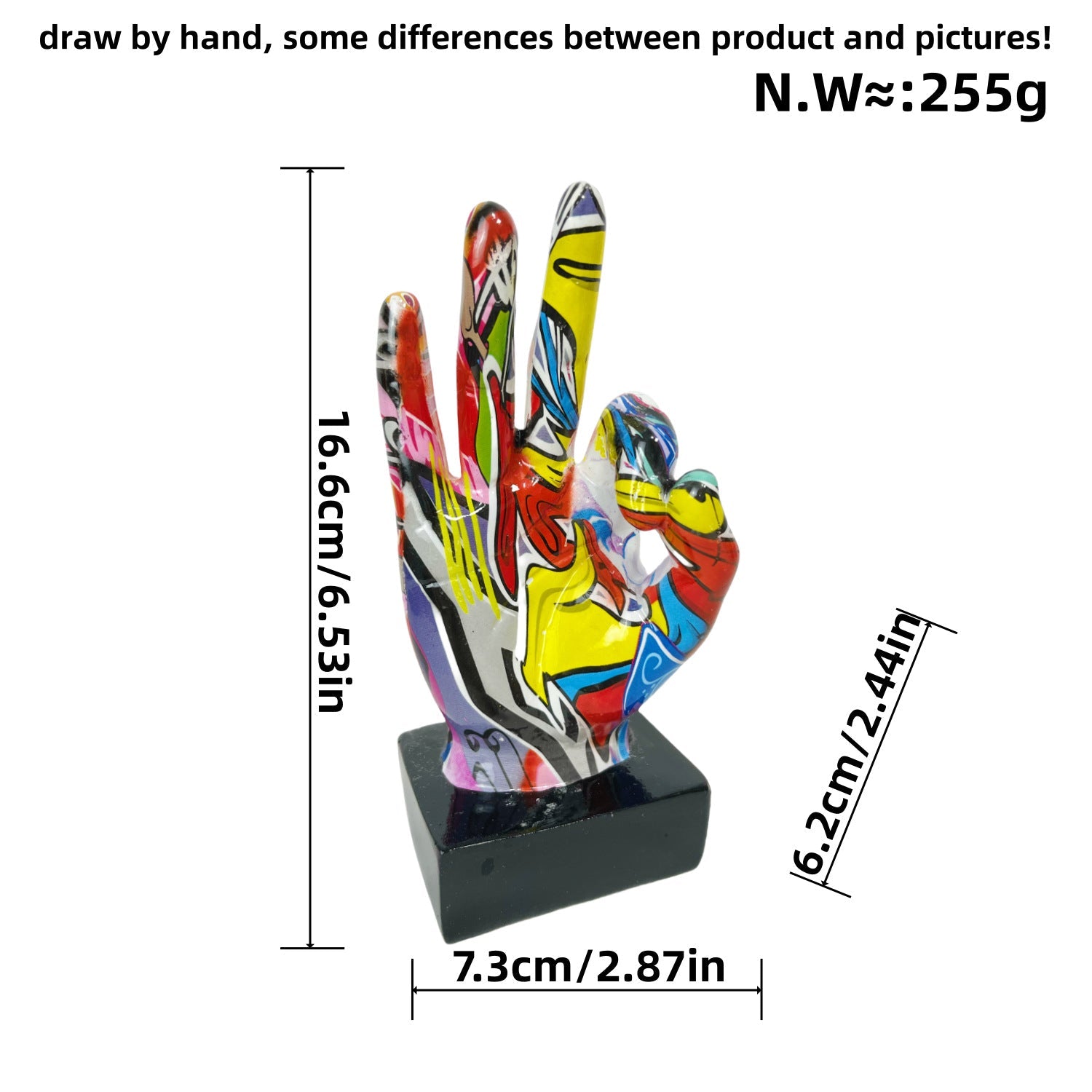 Internet celebrity graffiti gesture ornaments, home living rooms, offices, desktop exhibition halls, resin handicrafts, decorative products - Korvel