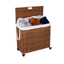 Laundry Hamper With Lid PE Rattan Powder Coating Frame Clothes Hampers with 02 Removable Bags, Wheels, 160L, Brown Color - Korvel