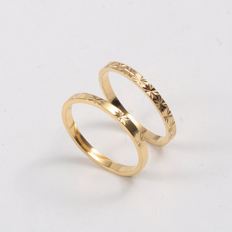 Ring Titanium steel electroplated with 18k gold Shine - Korvel