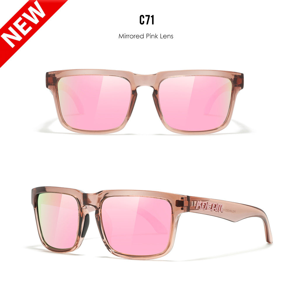 Classic polarized sunglasses for men and women ultra light driving glasses colorful real film sunglasses - Korvel