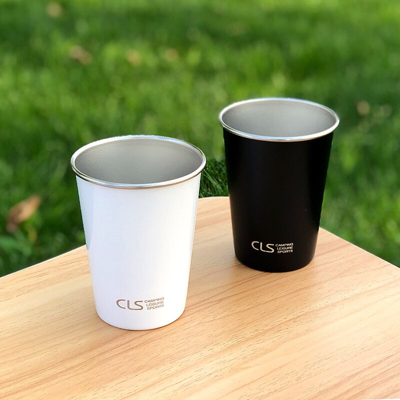 Outdoor 304 Stainless Steel Cup Camping 4-Piece Cup Set Picnic Barbecue Beer Steins Climbing Water Cup Tea Milk Coffee Cup - Korvel
