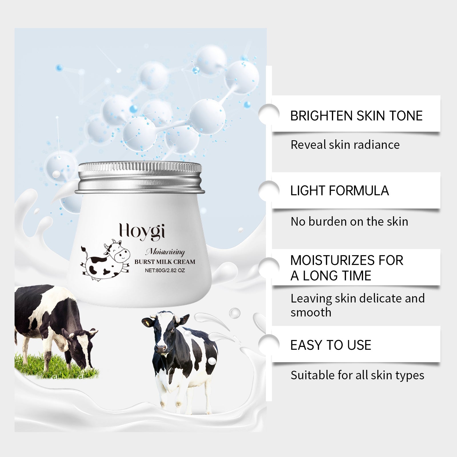 Hydrating Moisturizing Milk Cream Brightening Skin Even Tone Nourishing Moisturizing Concealer - Korvel