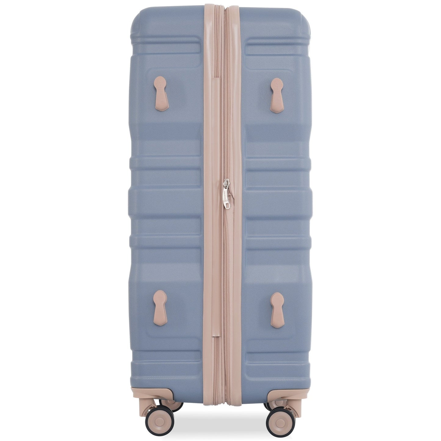Luggage Sets New Model Expandable ABS Hardshell 3pcs Clearance Luggage (light blue and golden) - Korvel