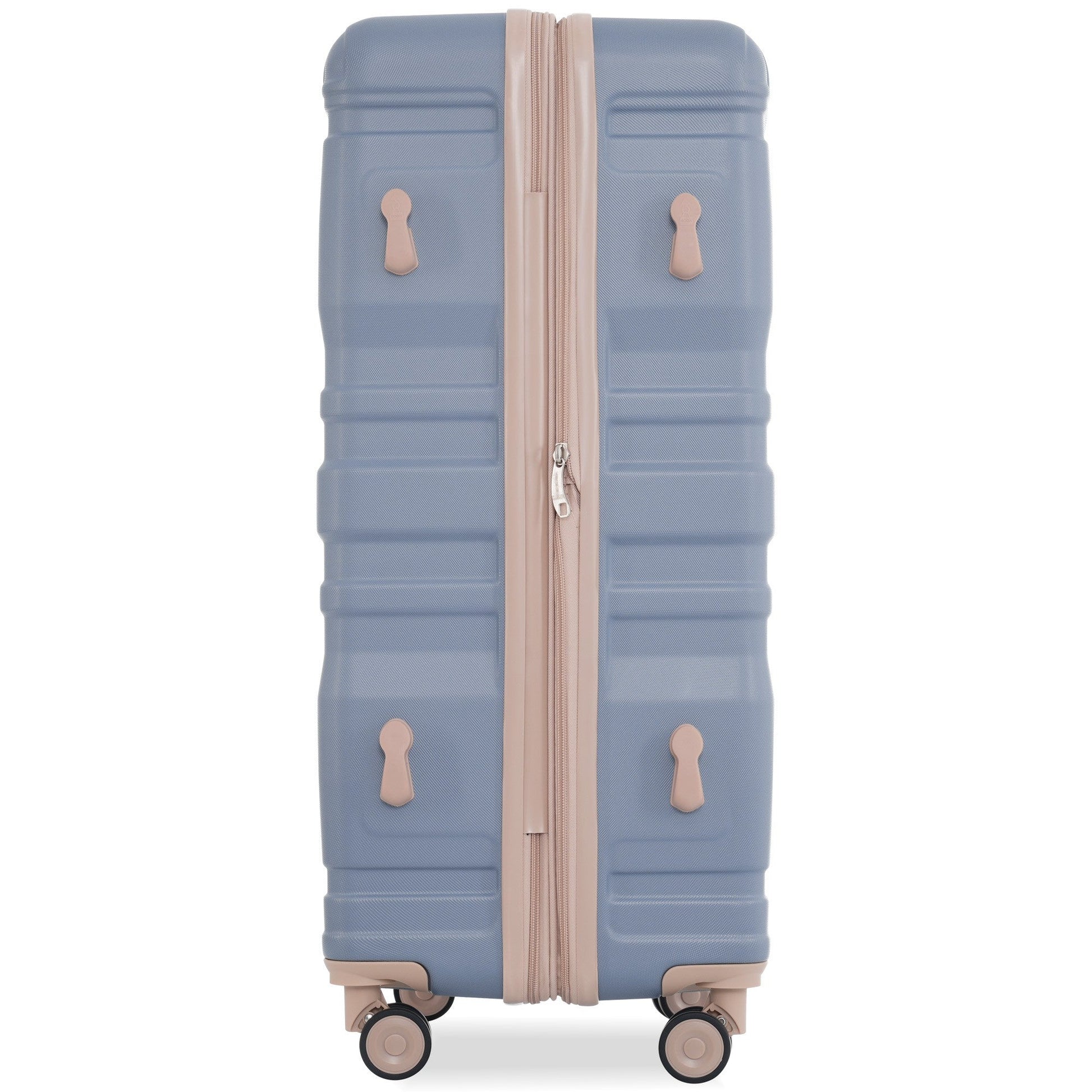 Luggage Sets New Model Expandable ABS Hardshell 3pcs Clearance Luggage (light blue and golden) - Korvel