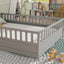 Full size floor bed, children's floor bed frame, Montessori wood floor bed, support Flat noodles gray - Korvel