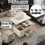 Modern Lift-Up Coffee Table with Storage and Stools