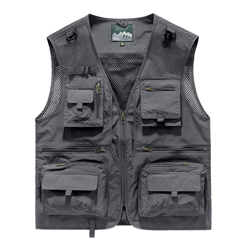 Chaleco Táctico de Verano para Hombre con 14 Bolsillos para Actividades al Aire Libre