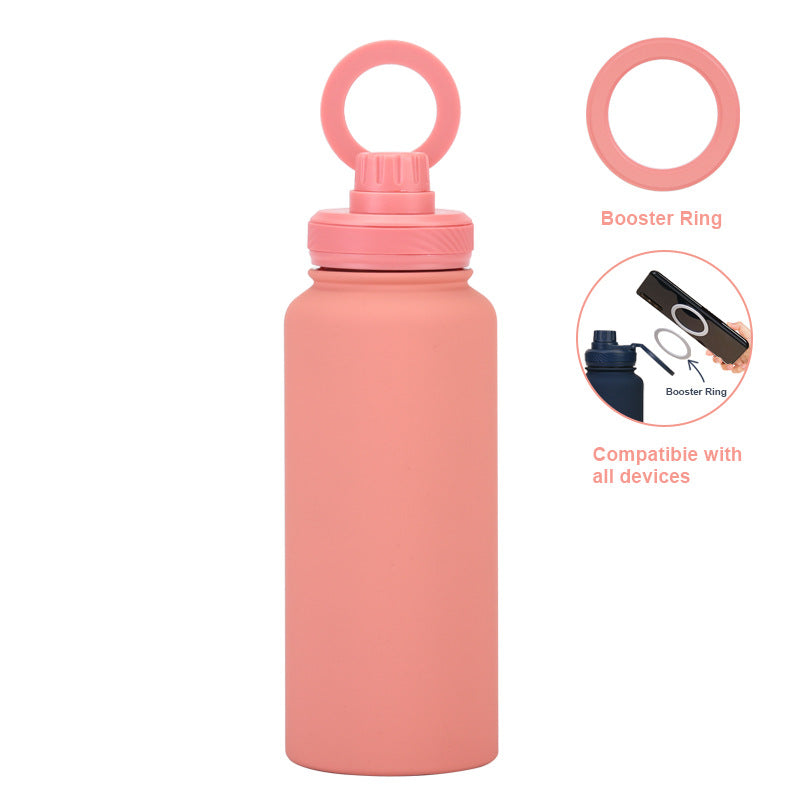 Support de téléphone magnétique et bouteille d'eau en acier inoxydable isolée