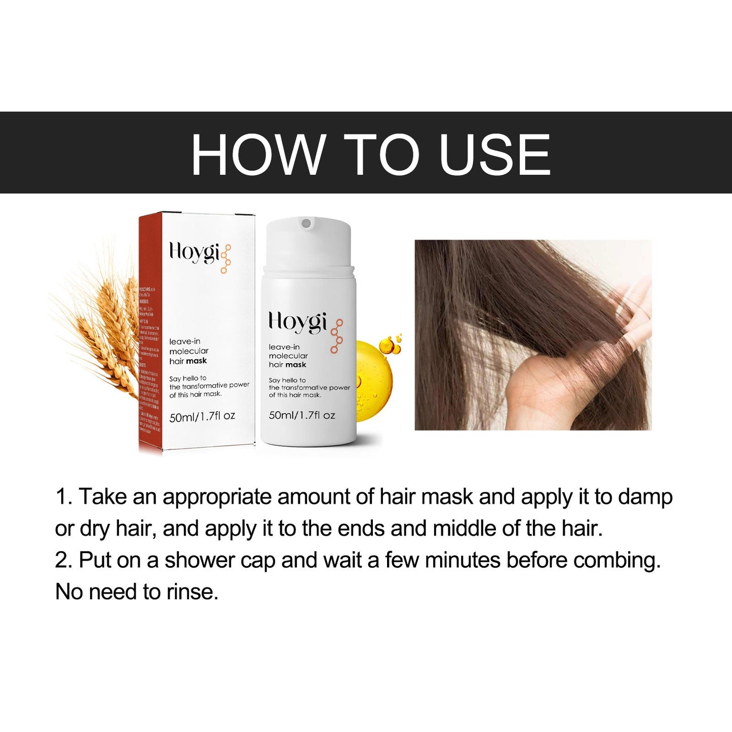 Leave-In Hair Mask, Repair The End Of Hair Damaged By Ironing And Dyeing Dry Hair, Soft And Long-Lasting Fragrance Treatment Mask - Korvel