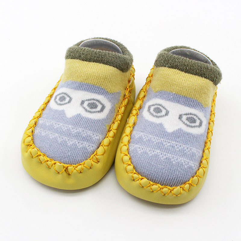 Spring And Autumn New Baby Shoes And Socks Soft Bottom Cartoon Children's Floor Toddler Socks Non-Slip Leather Bottom Cotton Socks Baby Socks - Korvel