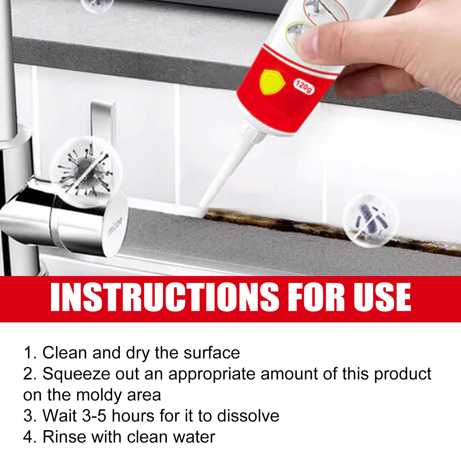 Mildew Remover, Bathroom Kitchen Ceiling Wall Cleaning Stains Anti-mildew Cleaner - Korvel