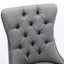 High-end Tufted Solid Wood Contemporary Flax Upholstered Linen Dining Chair with Wood Legs Nailhead Trim 2-Pcs Set Gray - Korvel