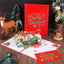 Carte de vœux de Noël 3D avec design de pingouin et d'arbre