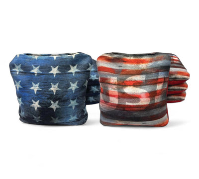 Premium USA Flag Slick & Stick Cornhole Bags - Korvel