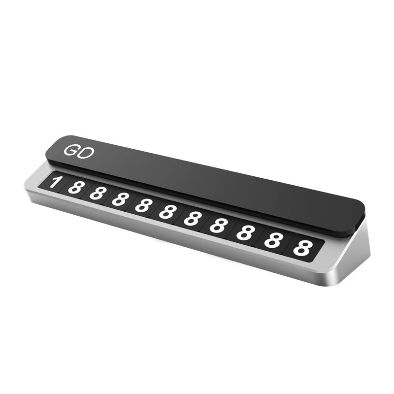 Parking Plate Phone Number Plate Car Car Parking Card Aluminum Alloy High Quality Simple High Temperature Resistance - Korvel