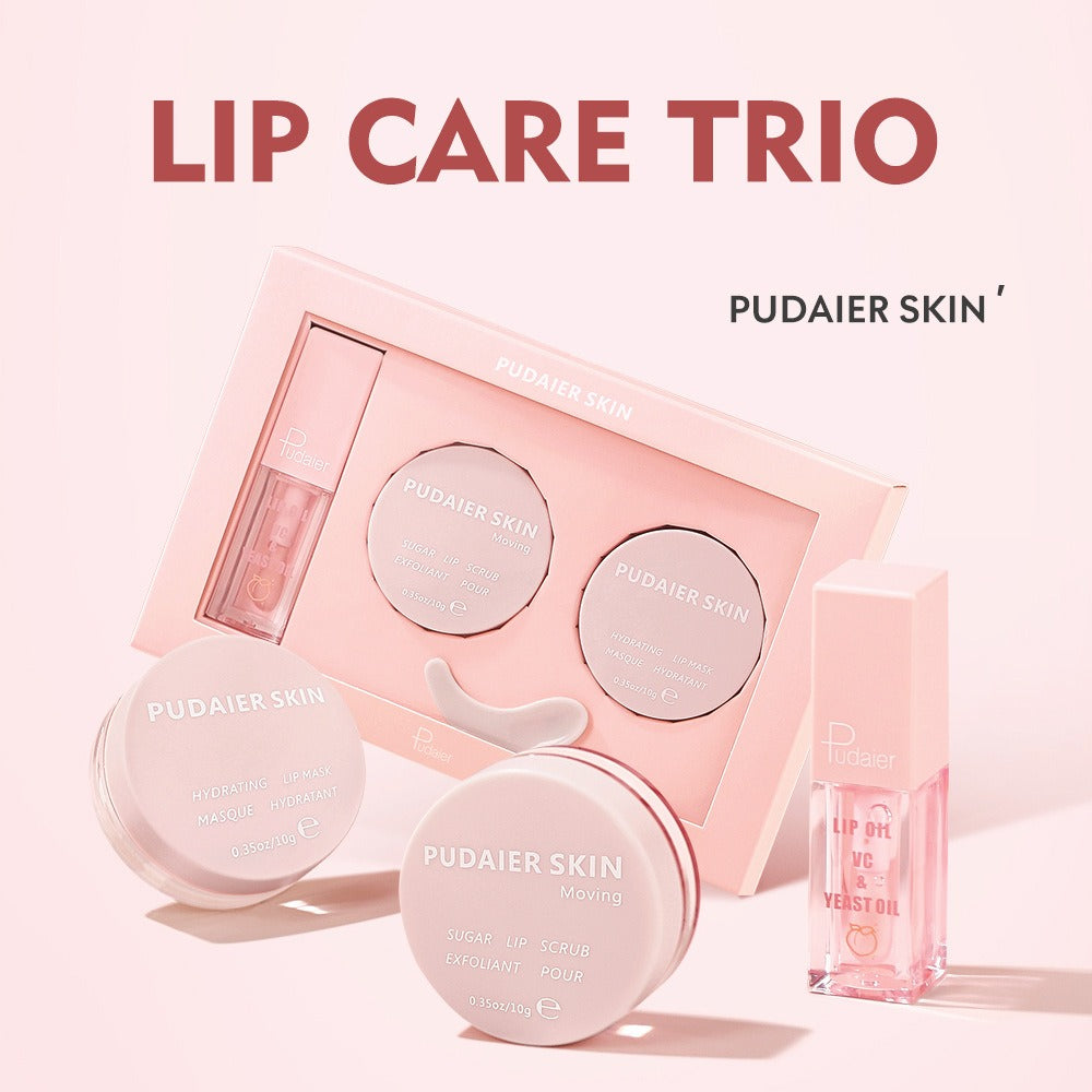 Pudaier Lip Care Set Exfoliating Lip Scrub Moisturizing Lip Mask Lip Oil Lipstick - Korvel