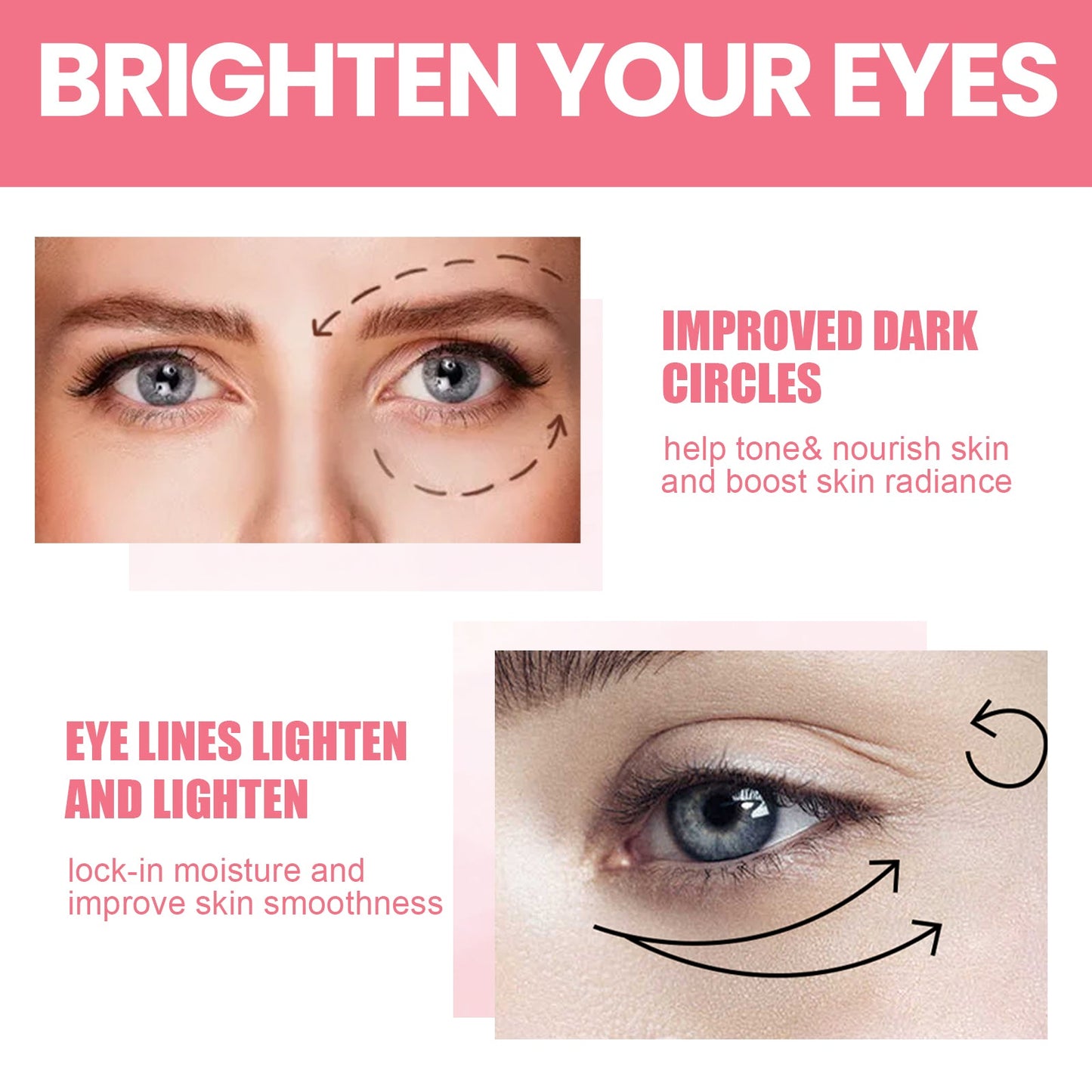 Rosehip Eye Cream Stick, Eye Area Moisturizing Light Line Dark Circles Lift Firming Eye Cream - Korvel