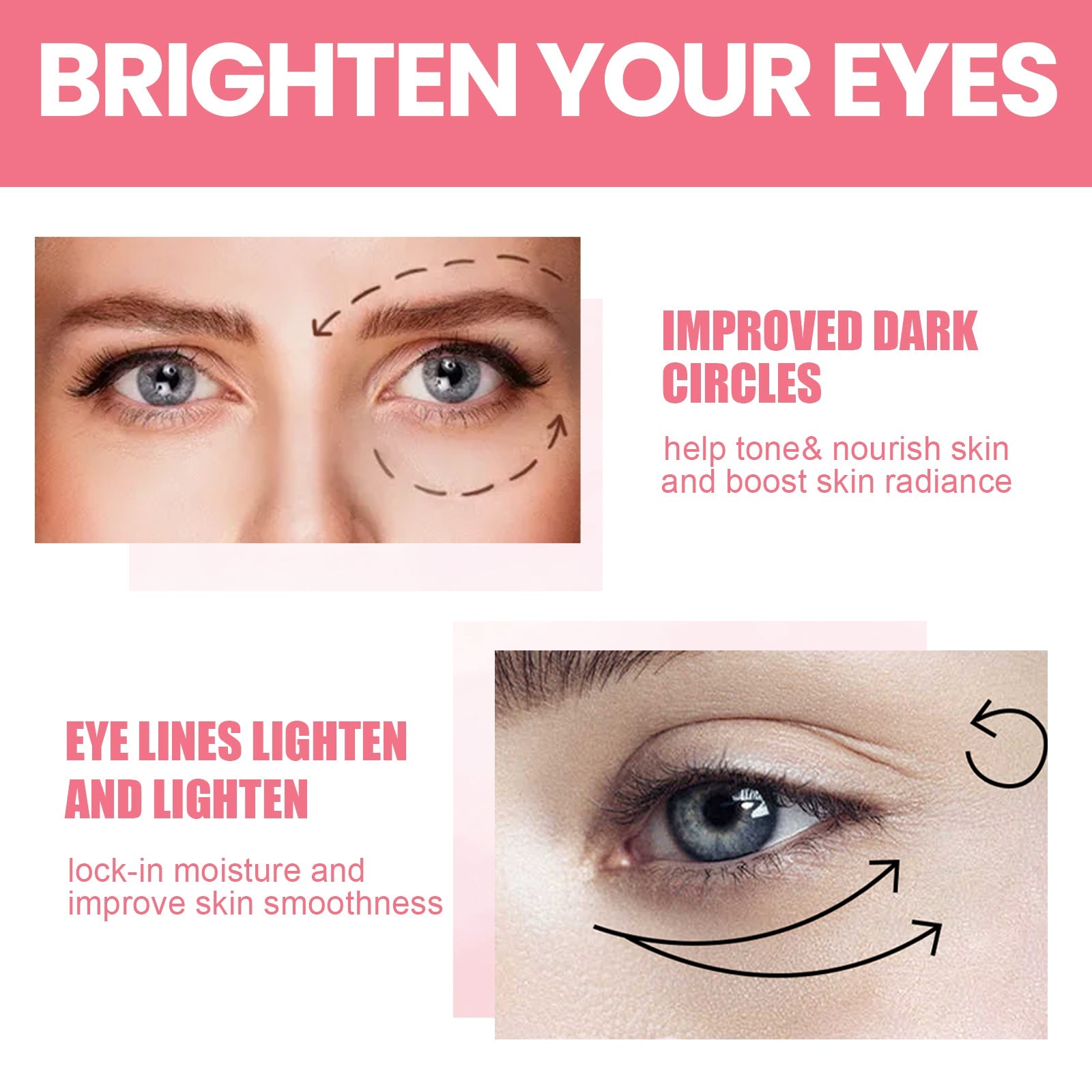 Rosehip Eye Cream Stick, Eye Area Moisturizing Light Line Dark Circles Lift Firming Eye Cream - Korvel