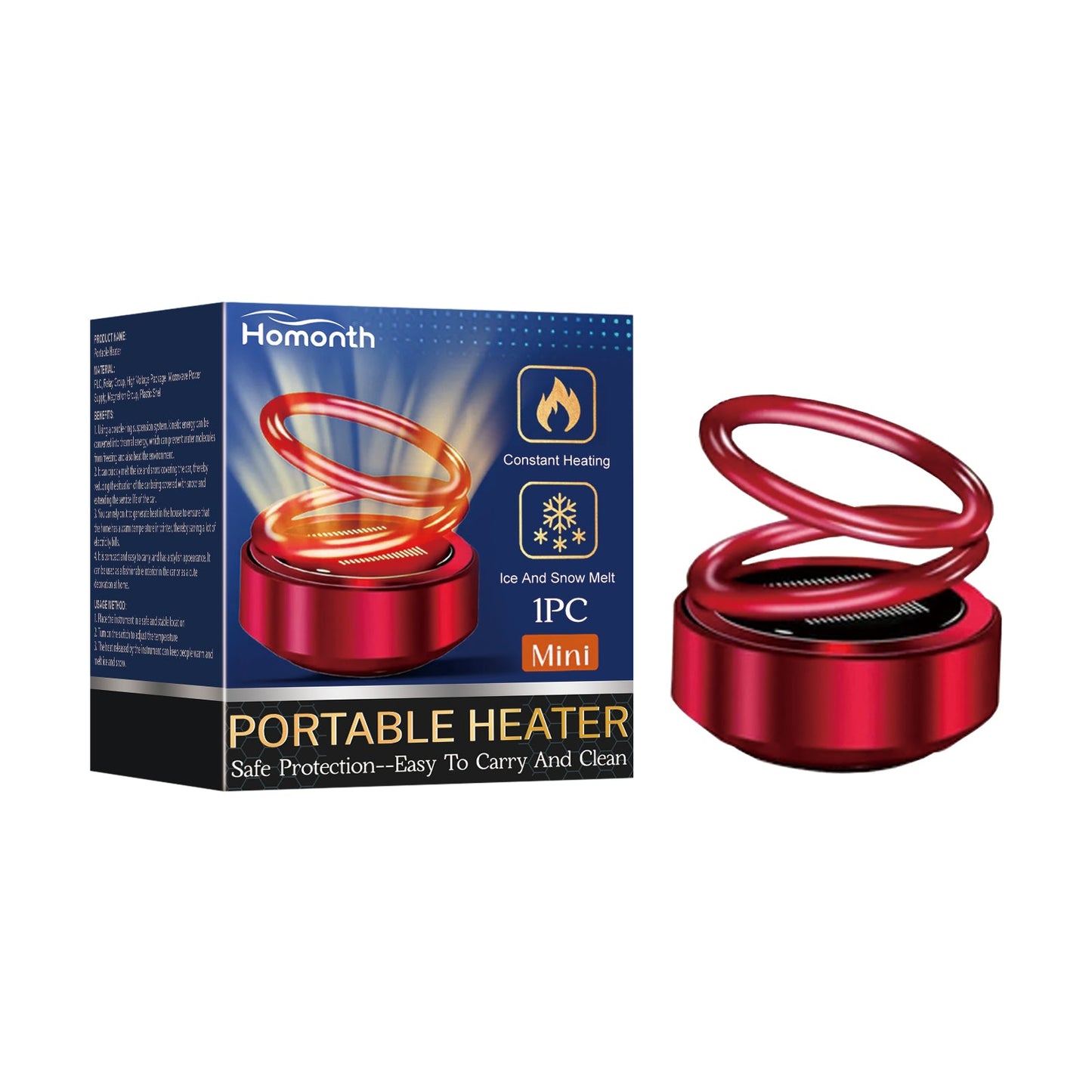 Portable Dynamic Molecular Heater, Car Window Snow, Ice And Fog Removal Convenient Heater - Korvel