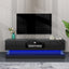 51.18inch Black morden TV Stand with LED Lights high glossy front TV Cabinet color:BLACK - Korvel