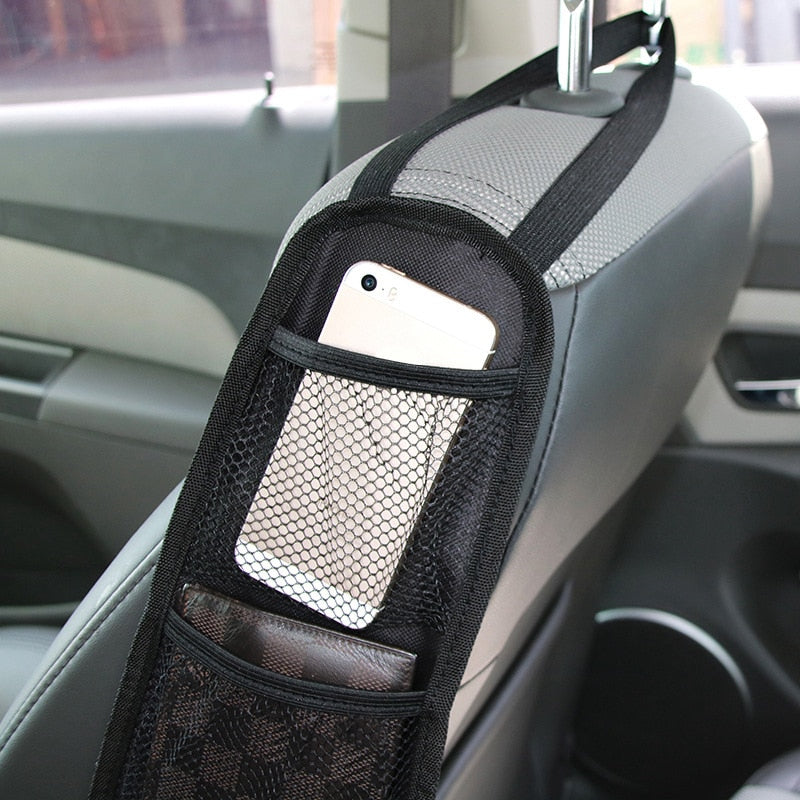 Car Seat Organizer Auto Seat Side Storage Hanging Bag Multi-Pocket Drink Holder Mesh Pocket Car Styling Organizer Phone Holder - Korvel