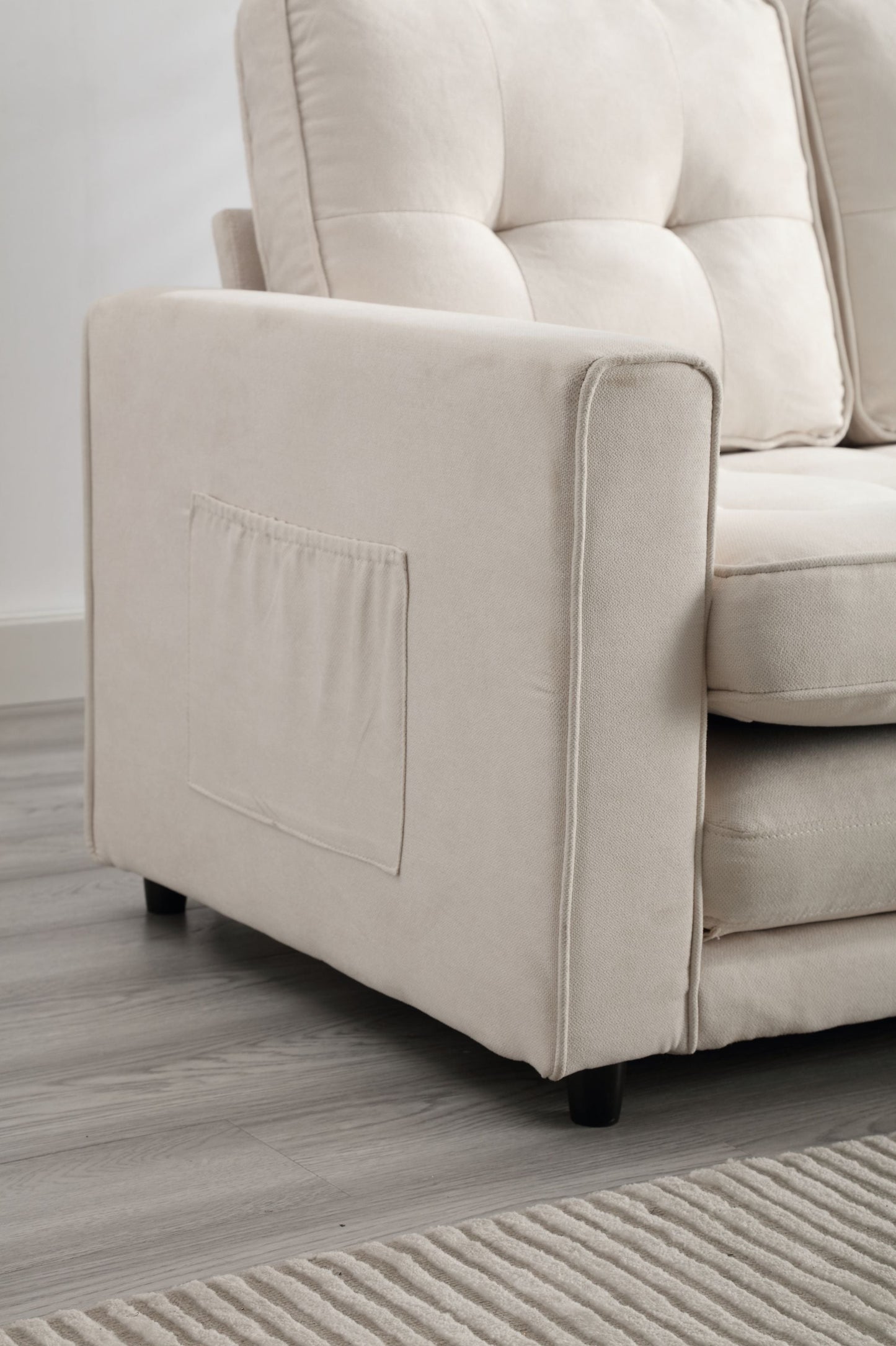 Canapé-lit futon convertible 3 plis - Gris foncé, Gris clair et Beige