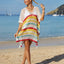 Cutout Striped Cover-Up with Tassel - Korvel