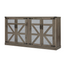 65-Inch Slate Gray Faux Rattan Sideboard with Barn Doors