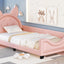Twin Size Upholstered Daybed with Carton Ears Shaped Headboard  Pink - Korvel